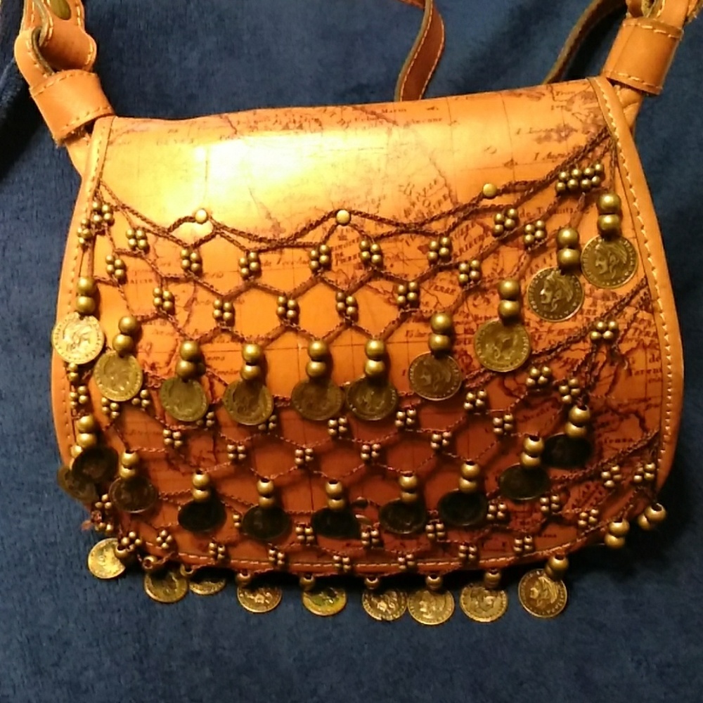 Patricia Nash map and antique coin crossbody bag